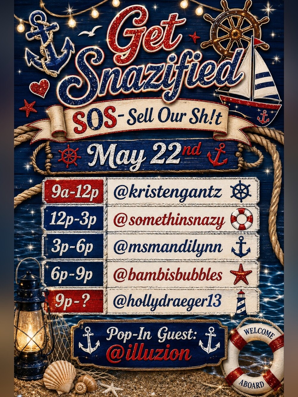 5/22 Get Snazified!  Friday Share Show Train- SOS- SELL OUR SH!T